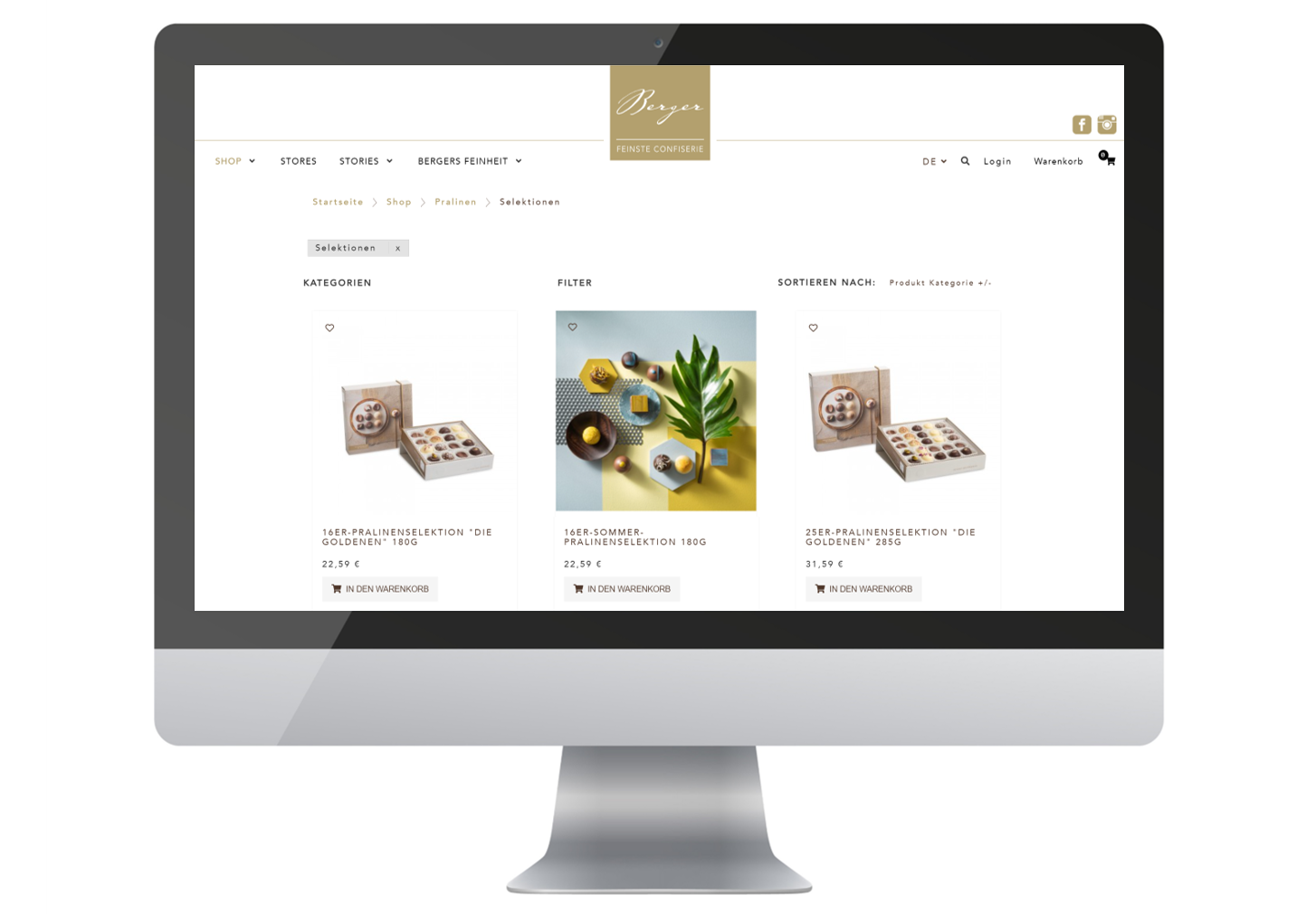 APSO Webshop bei Berger Feinste Confiserie